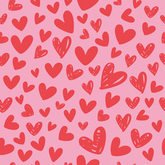 Wall Mural - heart seamless pattern for valentine's day, vector illustration