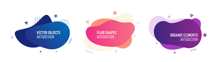Wall Mural - set of trendy colorful and glowy fluid shapes. vector geometric template elements for your own proje