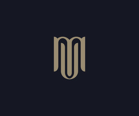 luxury letter MV logo designs element