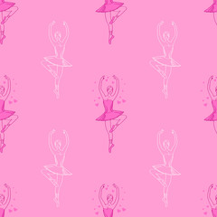  ballerina seamless pattern illustration