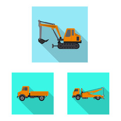 Wall Mural - Vector illustration of build and construction logo. Collection of build and machinery vector icon for stock.