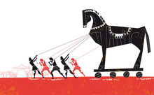 Troy Horse Vector Illustration