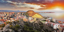 Spain, Alicante City At Sunset