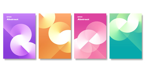 Wall Mural - Set of Geometric Colorful Templates with Angle Gradient Circles. EPS 10 Vector.