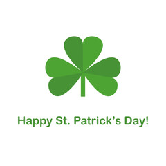 happy st. patricks day green clover leaf on white background vector ilustration EPS10