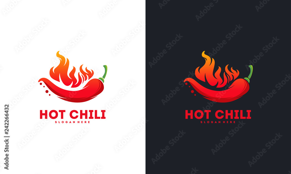 Red Hot Chili logo designs concept vector, Spicy Pepper logo designs template - obrazy, fototapety, plakaty 