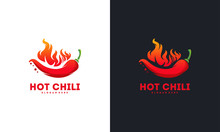 Red Hot Chili Logo Designs Concept Vector, Spicy Pepper Logo Designs Template