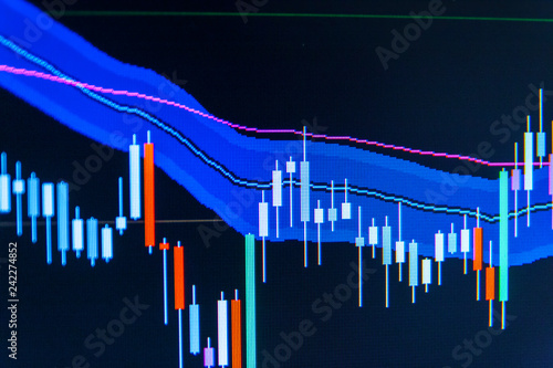 Investing And Concept Gain And Profits With Faded Candlestick Charts - 