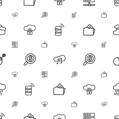 Poster - cloud icons pattern seamless white background