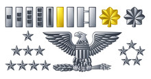 Military American Army Officer Ranks Insignia Badges Icons