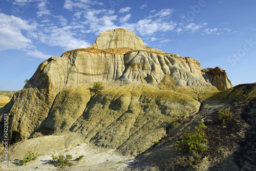 Fotografie, Obraz Large hoodoo mountain of the Dinosaur Provincial Park in the Canadian Badlands,