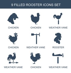 Poster - 9 rooster icons