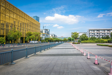 Wall Mural - city road through modern buildings in beijing