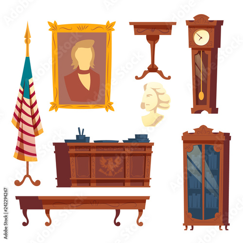 Vector Cartoon Collection Of Furniture From White House