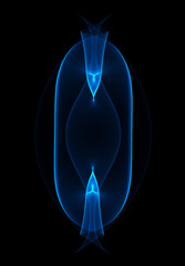 Wall Mural - neon glowing abstract element isolated on black background