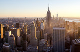Fototapeta Nowy Jork - Sun set over New York City