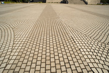 Concrete Stone Paving Patterns With Sunlight