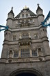Tower Bridge, single tower closeup. London, United Kingdom.