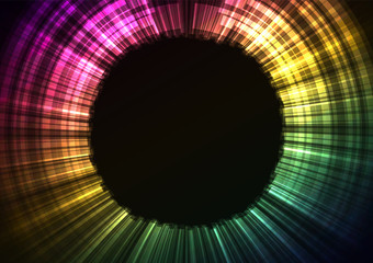 rainbow abstract circle background, digital overlap layer line, simple technology design template, v