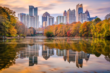 Wall Mural - Atlanta, Georgia, USA Piedmont Park skyline in autumn