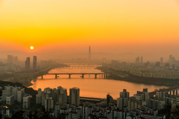 Wall Mural - maebongsan mountain at sunrise