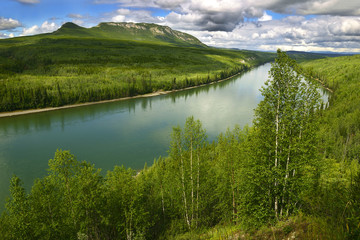 liard river on the alaska highway, british columbia, canada