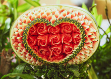 Fruit And Vegetable Carvings, Display Thai Fruit Carving