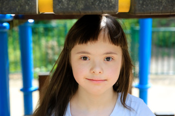 Portrait of little girl in the park