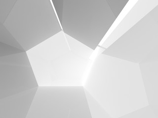 Wall Mural - empty 3d white minimal geometric interior