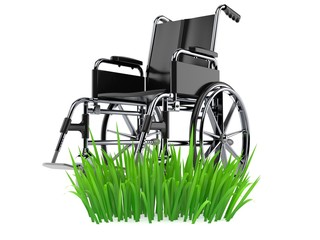 Wall Mural - Wheelchair on grass