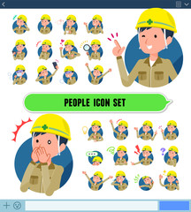 Wall Mural - flat type helmet worker men_icon