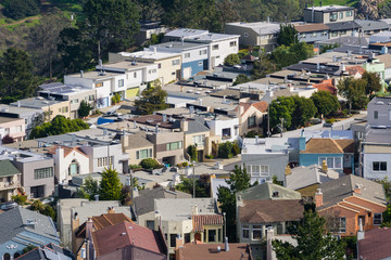 Wall Mural - Aerial views of residential areas of San Francisco, California