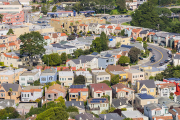 Wall Mural - Aerial views of residential areas of San Francisco, California