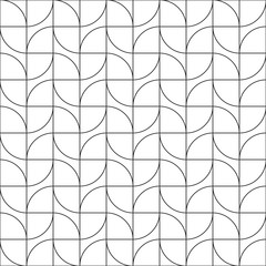 Seamless Art Deco vintage geometric leaf style tracery pattern