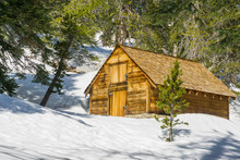 Locked Wooden Cabin On Mount San Jacinto, San Bernardino National Forest, California