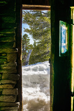Mountain Cabin Door Partially Open, Mount San Jacinto State Park, California