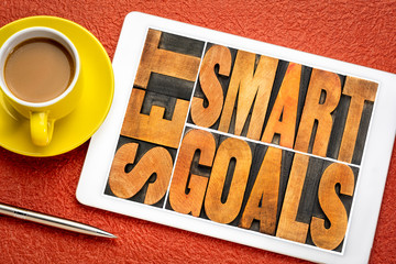 Canvas Print - set smart goals word abstract