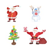 Fototapeta Dinusie - selection of christmas characters on a white background