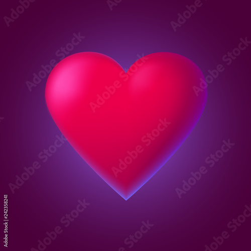 Red Heart Illustration On Dark Red Background For Valentine S Day Vector Illustration In 3d Style For Cards Background Banners Posters Wallpapers Web And Print Designs For Romantic Occasions Stock Vector Adobe