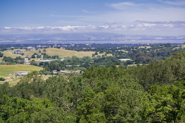 Wall Mural - View towards Palo Alto from the San Francisco bay Peninsula, California