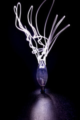 Wall Mural - Light bulb, light trails, light painting