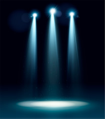 Wall Mural - scene illumination, transparent effects on a plaid dark background. bright lighting with spotlights.