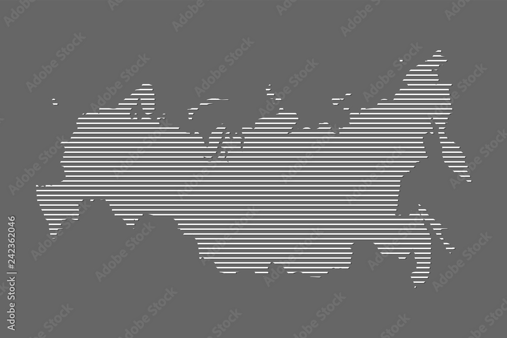Russia map vector using white straight lines pattern on black ...