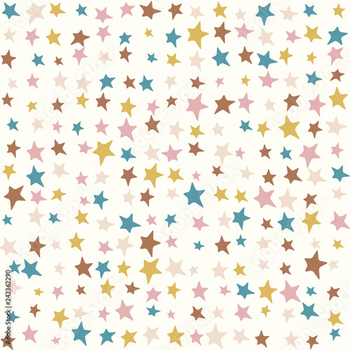 Multicolor stars kids pattern, random pastel colors Cute kids