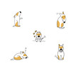 Set of happy puppy cartoon emotions illustration isolated on white