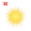 © Evg V - The sun yellow abstract. With sunburst effect, flash, explosion. Vector design element isolated on white background.