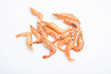 Dried Red Shrimp / Shrimp On White Background