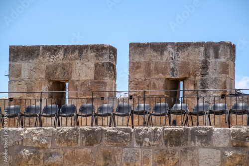 Fotografie, Obraz Chairs lined up for show at Tower of David Citadel, Jerusalem