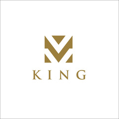 gold crown king logo design