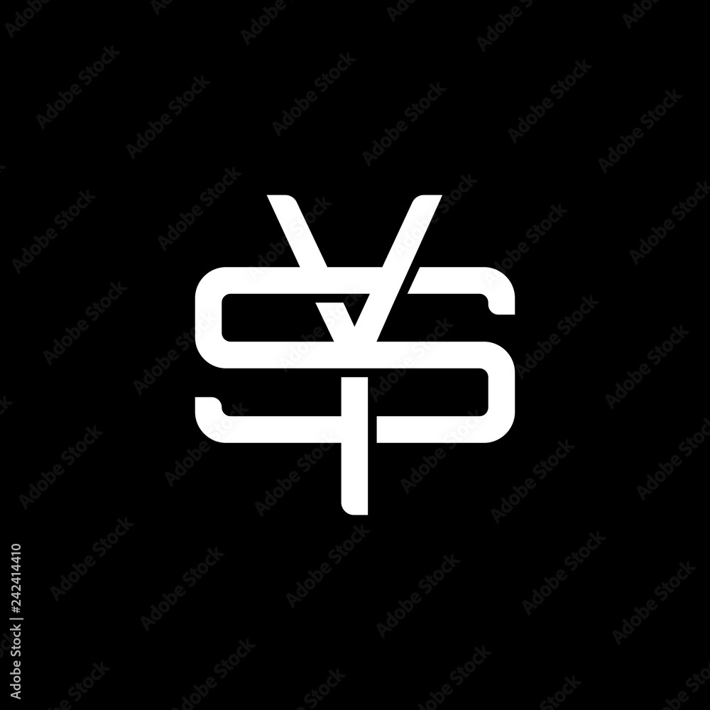 Initial letter S and Y, SY, YS, overlapping interlock monogram logo ...